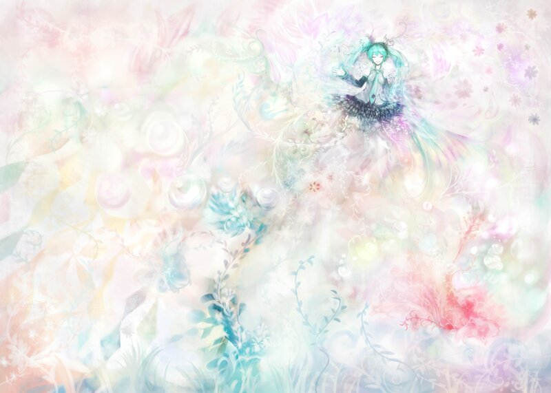 Anime girl with flowers