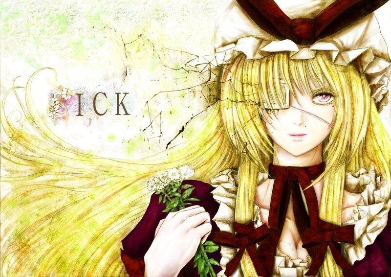 anime girl with flowers