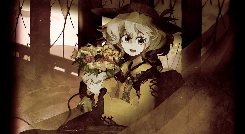 anime girl with flowers