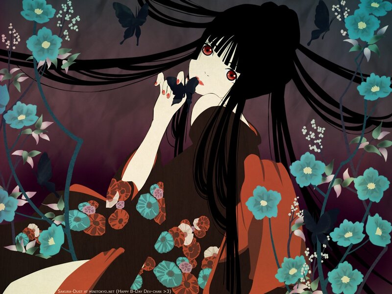 anime girl with flowers