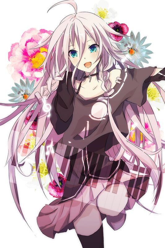 anime girl with flowers