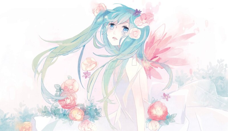 anime girl with flowers