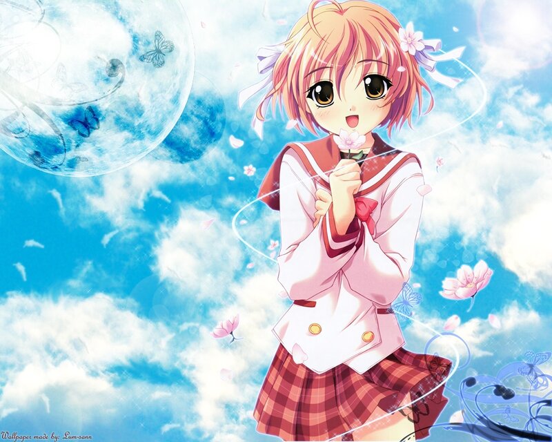 anime girl with flowers