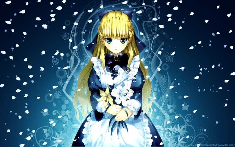 anime girl with flowers
