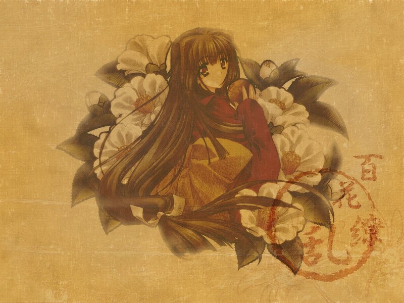 anime girl with flowers