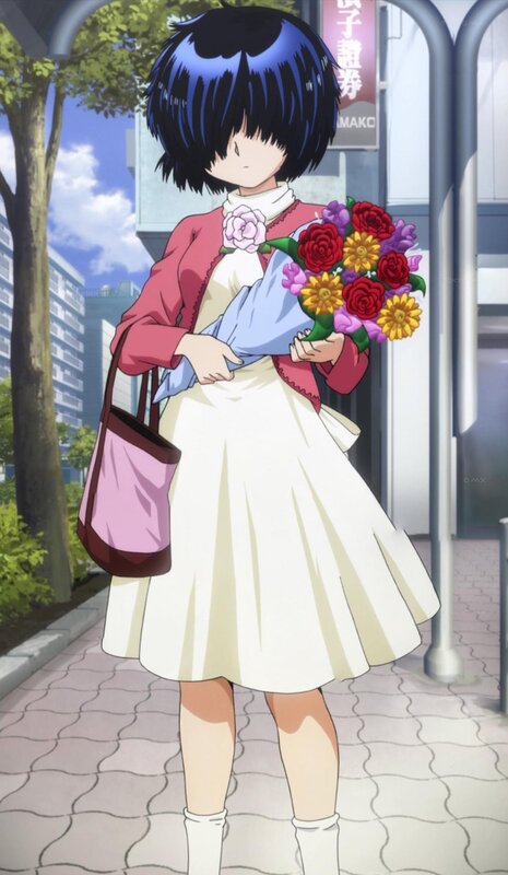 anime girl with flowers