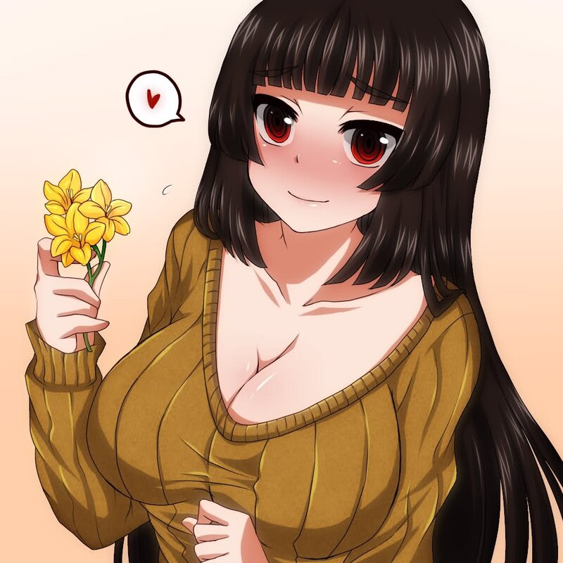 Anime girl with flowers