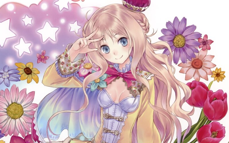 anime girl with flowers