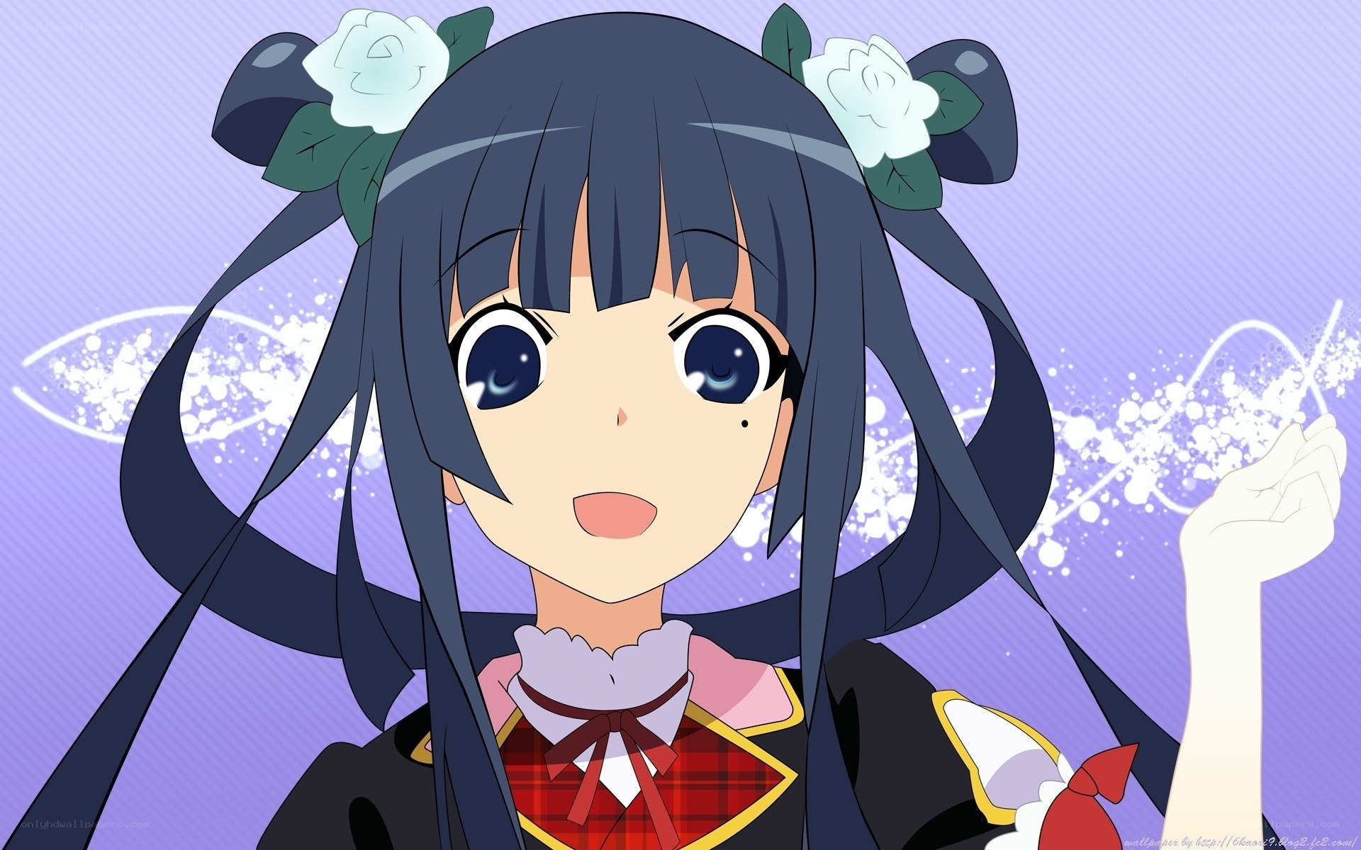 anime girl with flowers