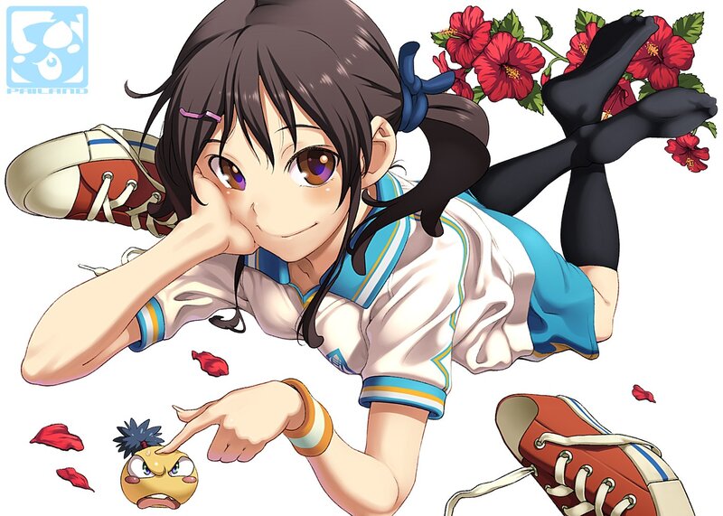 anime girl with flowers