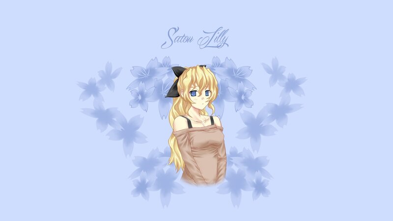 Anime girl with flowers