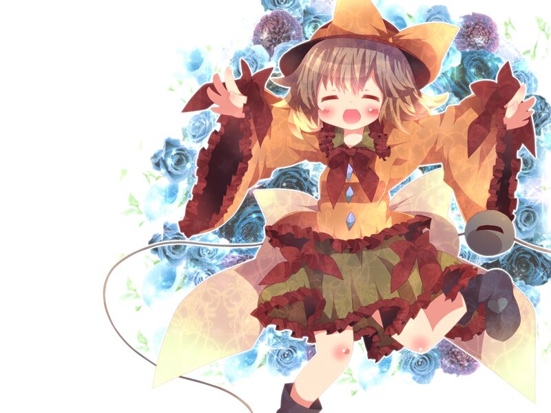 anime girl with flowers