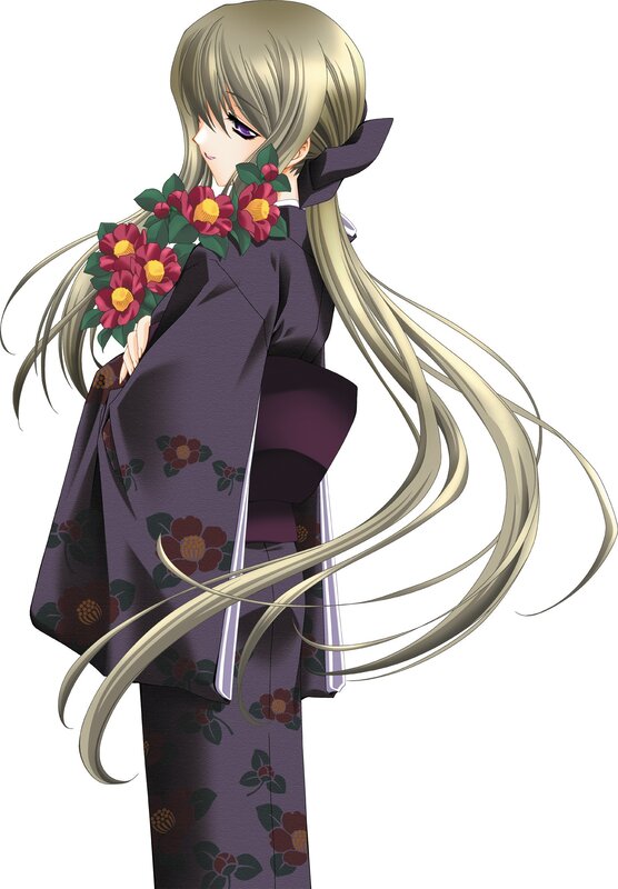anime girl with flowers