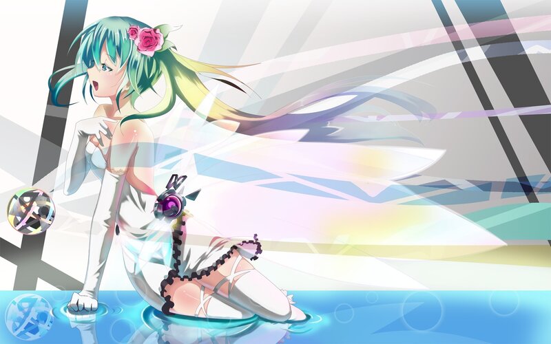 anime girl with flowers