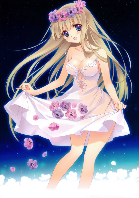 Anime girl with flowers
