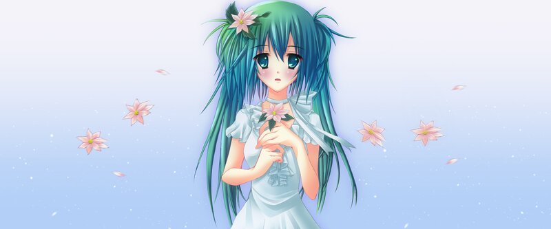 anime girl with flowers