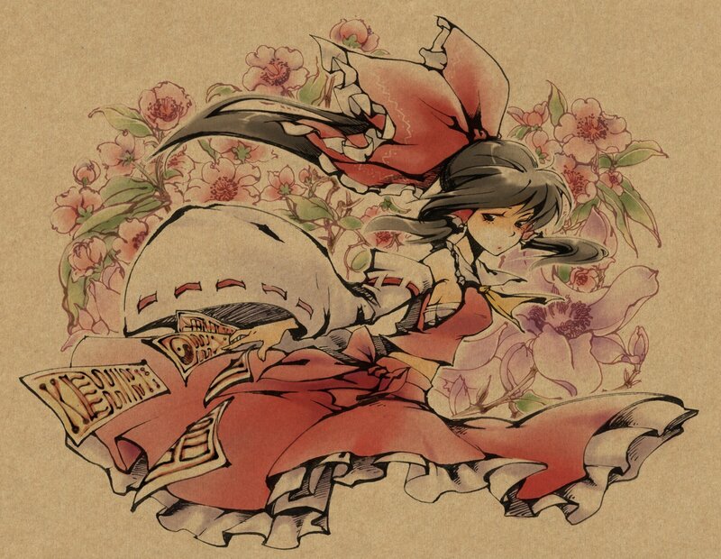 anime girl with flowers