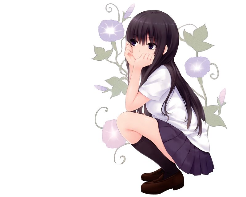anime girl with flowers