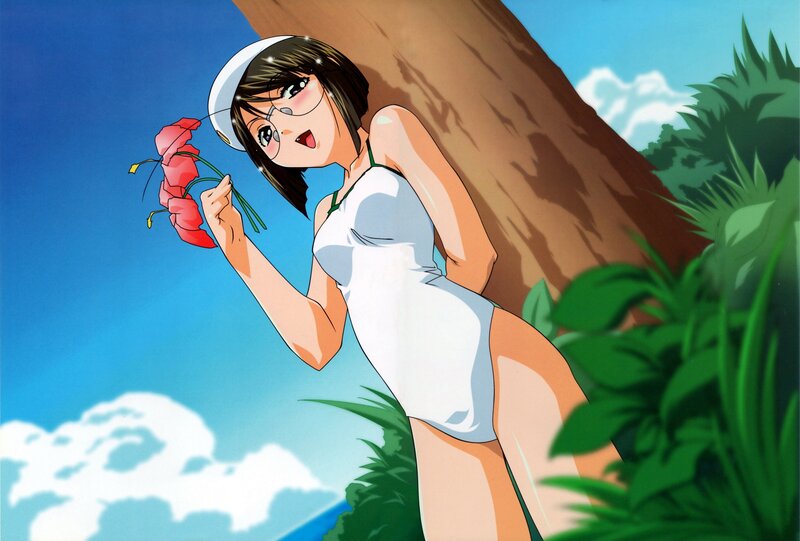 anime girl with flowers