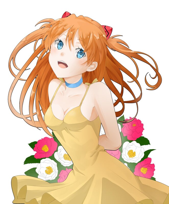 anime girl with flowers