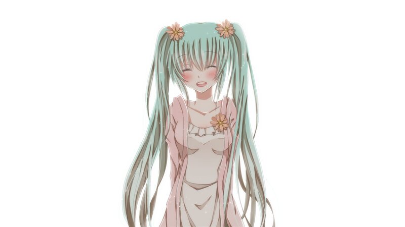 anime girl with flowers