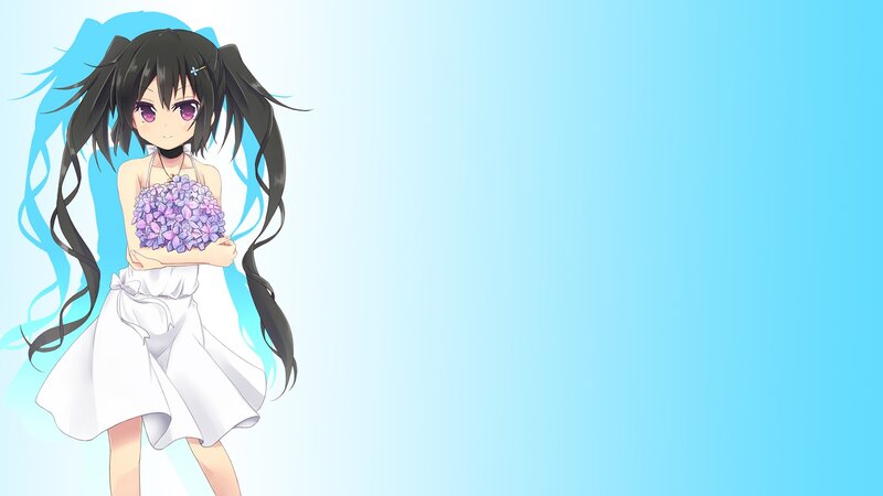 anime girl with flowers