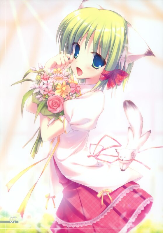 Anime girl with flowers