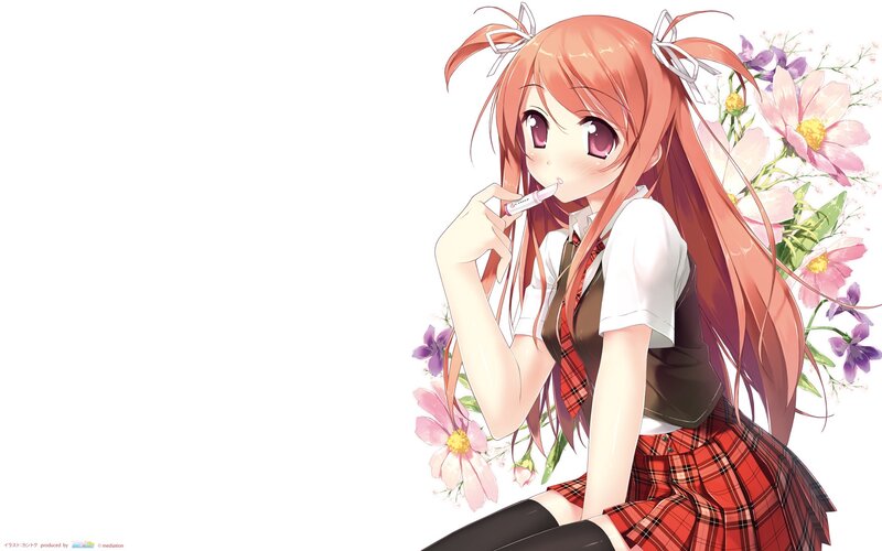 anime girl with flowers