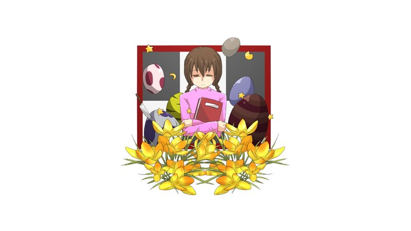 anime girl with flowers