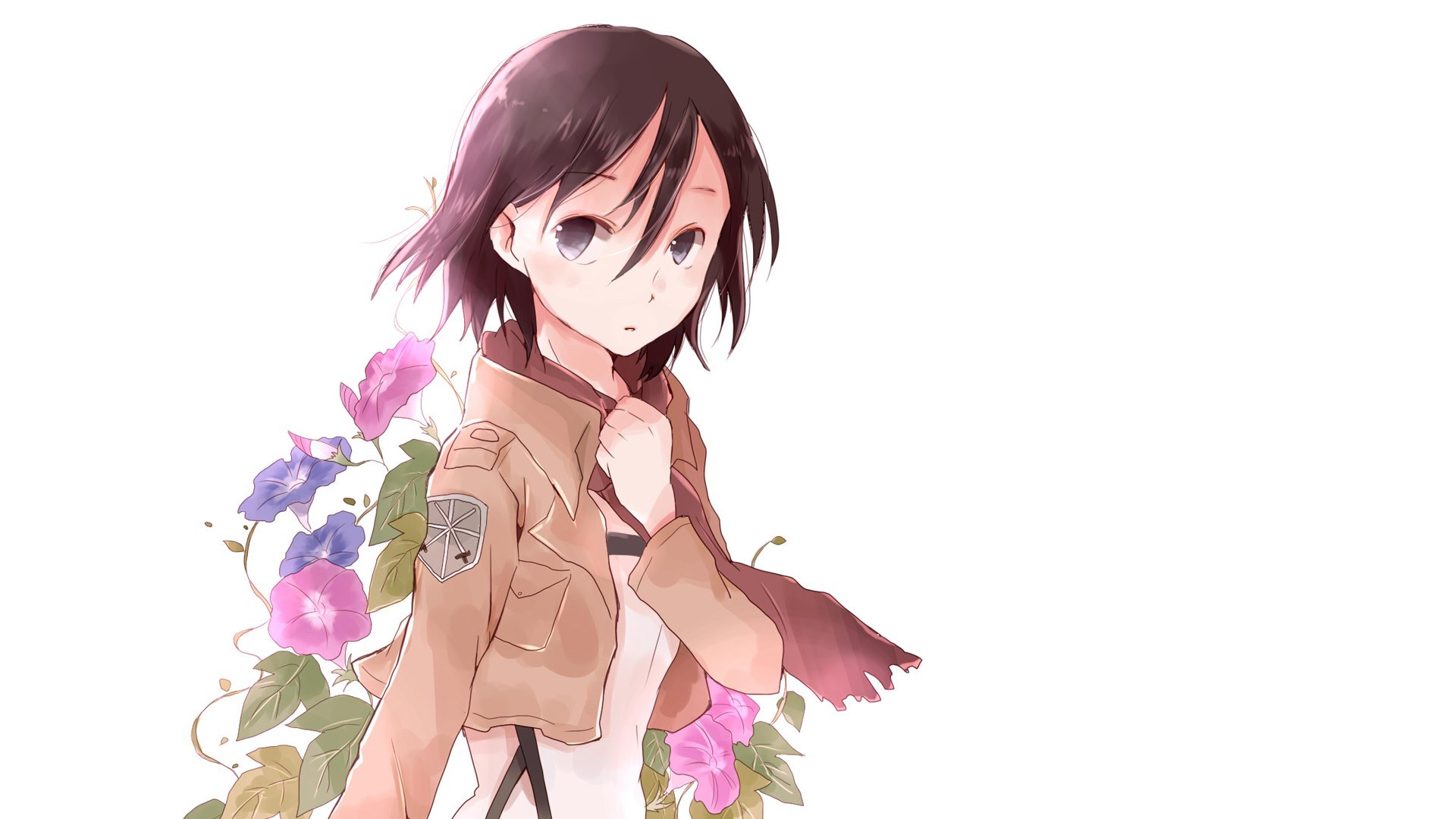 anime girl with flowers