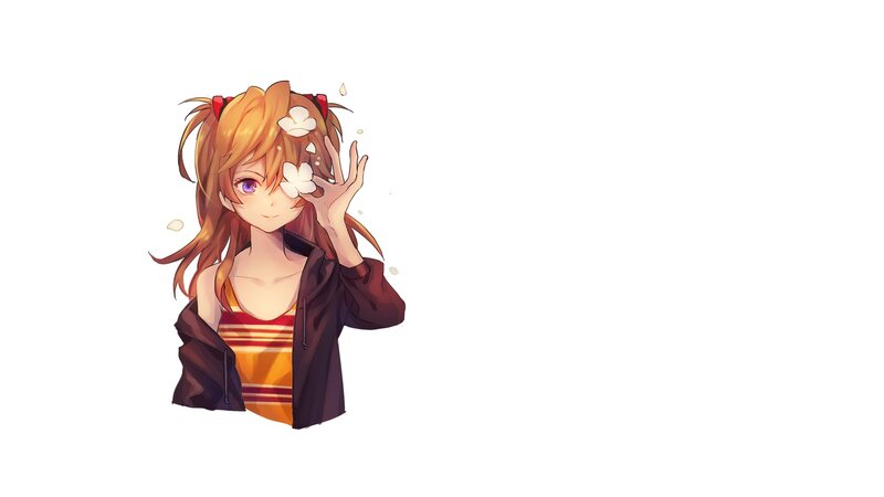 anime girl with flowers