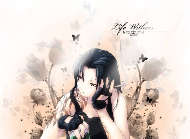 Anime girl with flowers