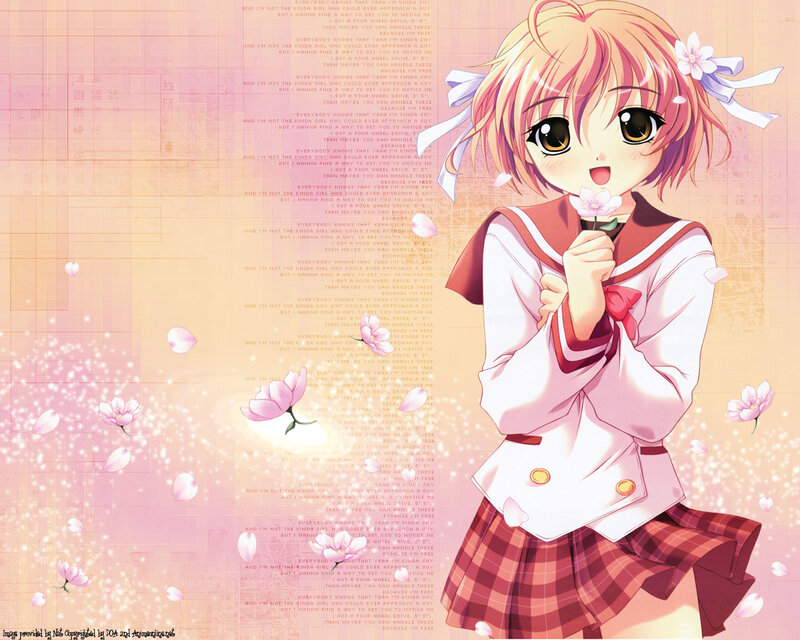 Anime girl with flowers