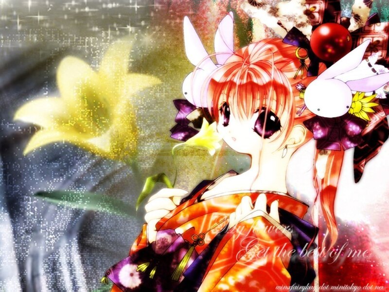 Anime girl with flowers