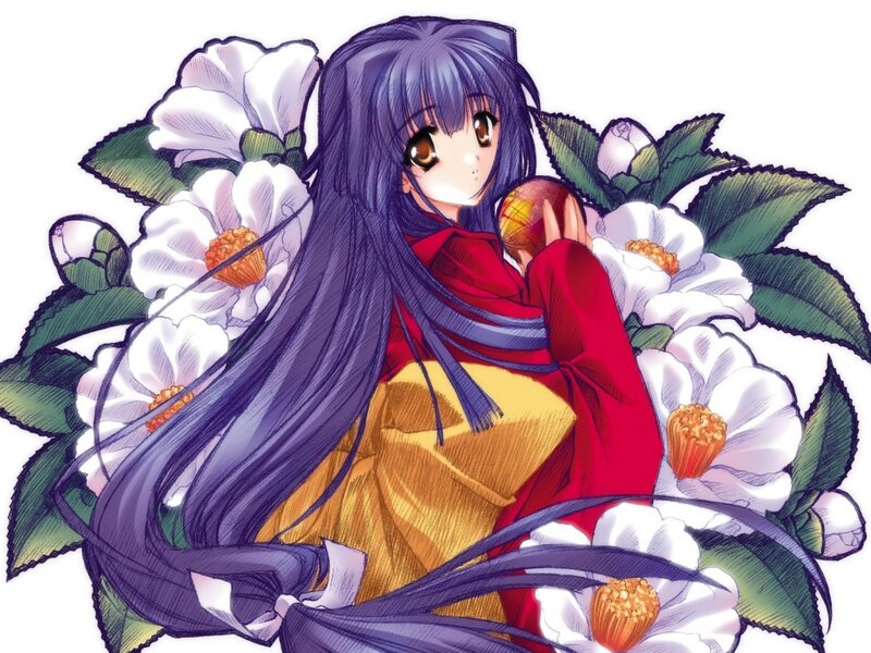 anime girl with flowers