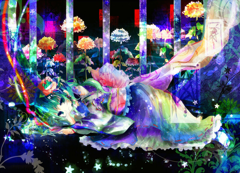 Anime girl with flowers