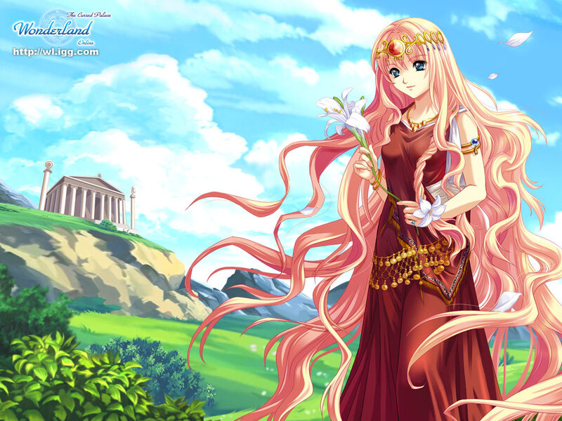 Anime girl with flowers