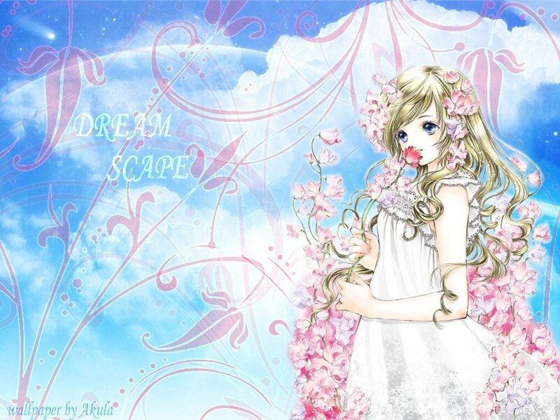Anime girl with flowers