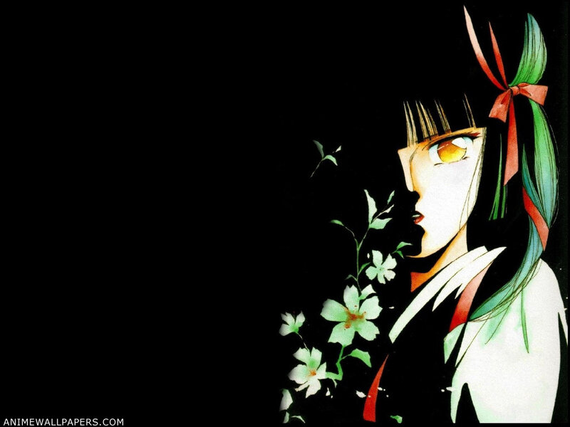 anime girl with flowers