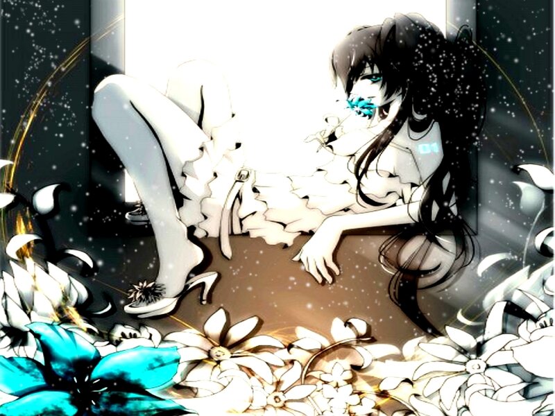 anime girl with flowers