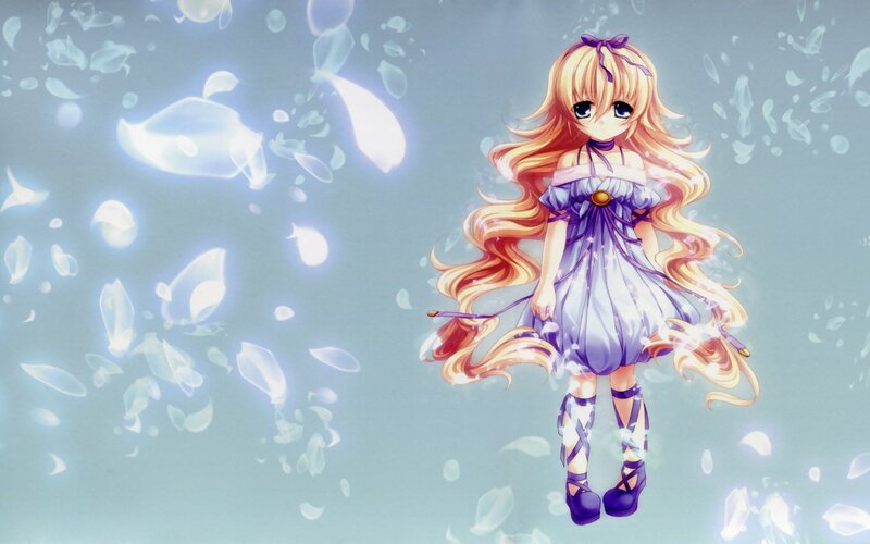 anime girl with flowers