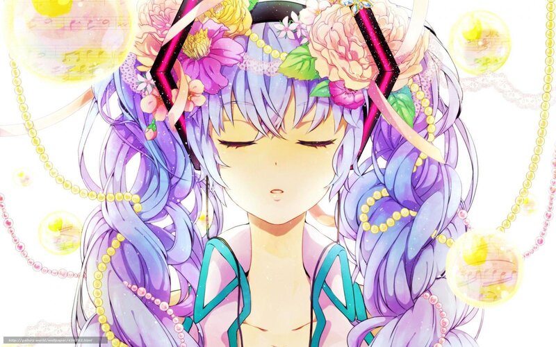 anime girl with flowers