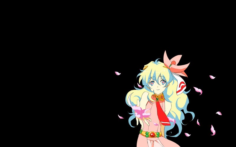anime girl with flowers