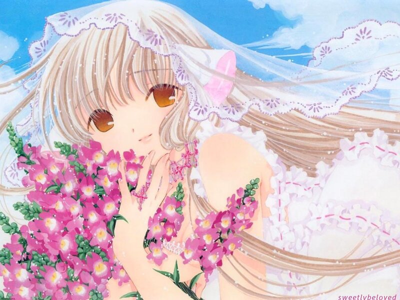 Anime girl with flowers