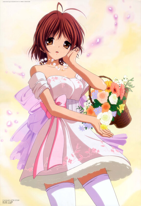 Anime girl with flowers