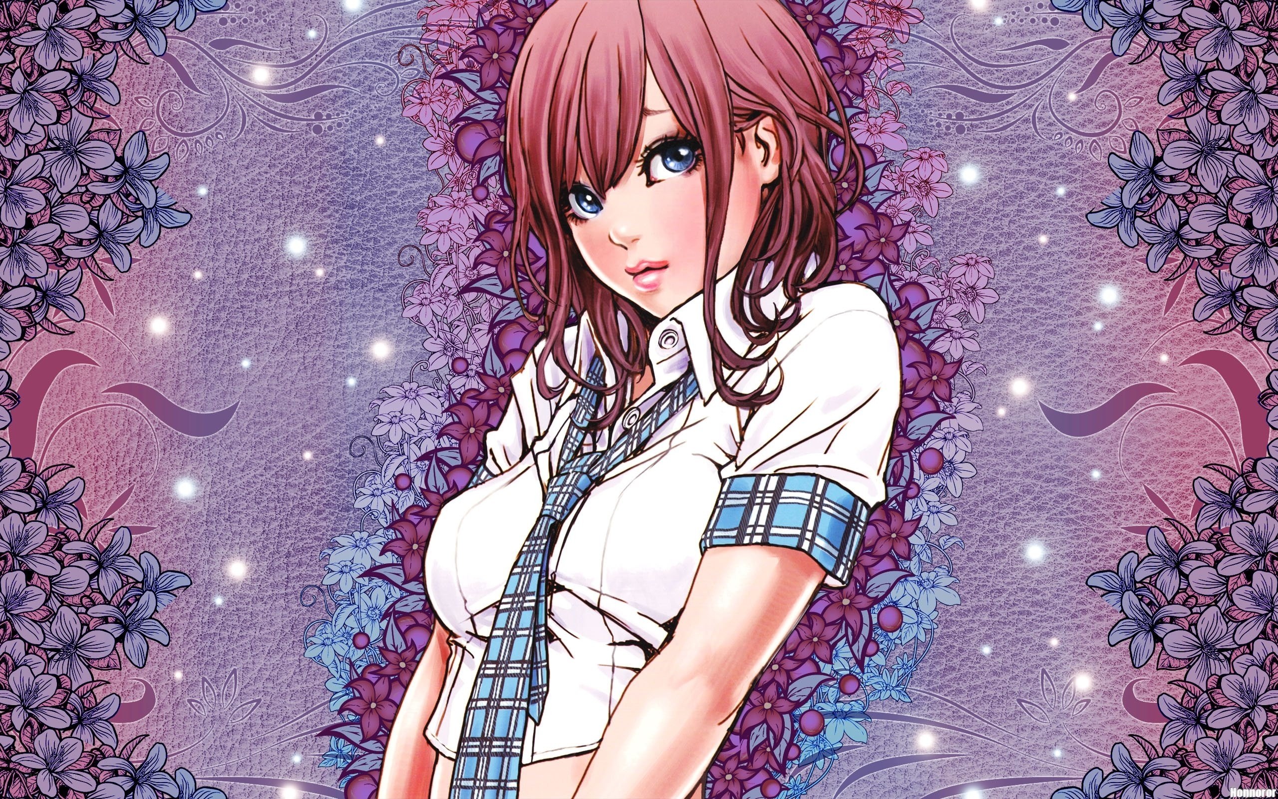 anime girl with flowers