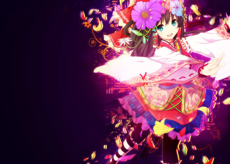 anime girl with flowers