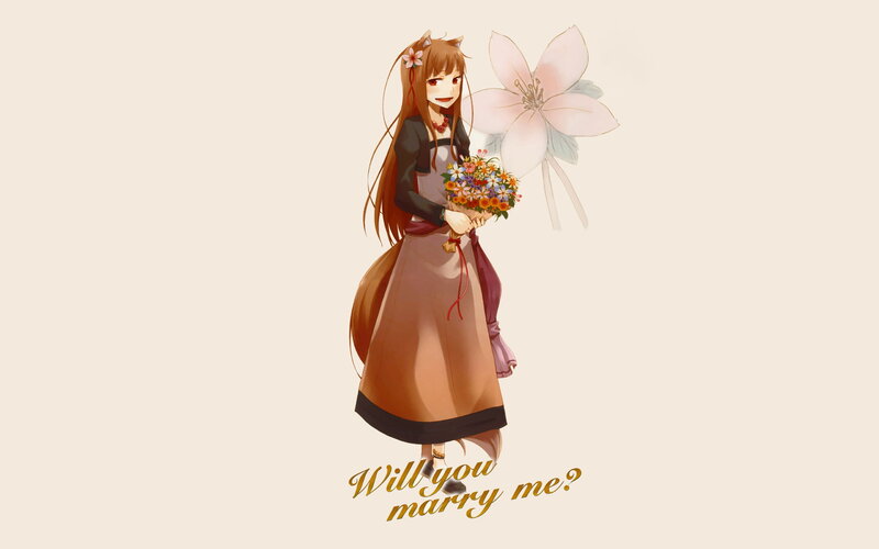 anime girl with flowers