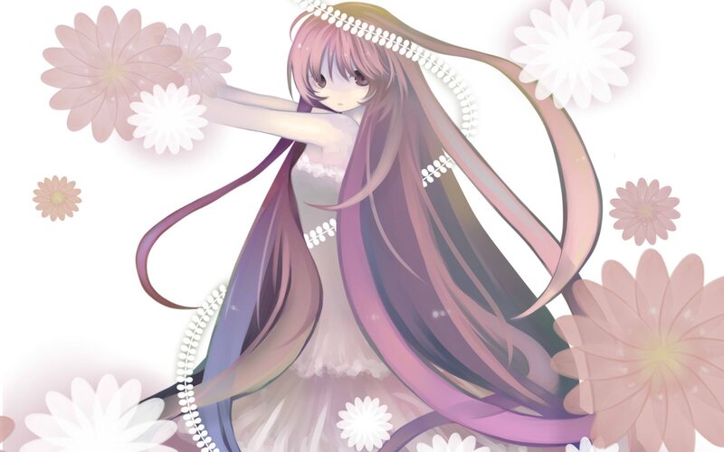 anime girl with flowers