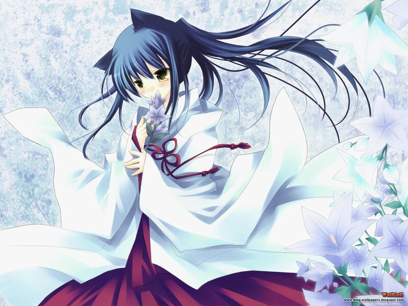 anime girl with flowers